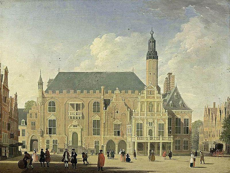 Jan ten Compe Haarlem: view of the Town Hall oil painting picture